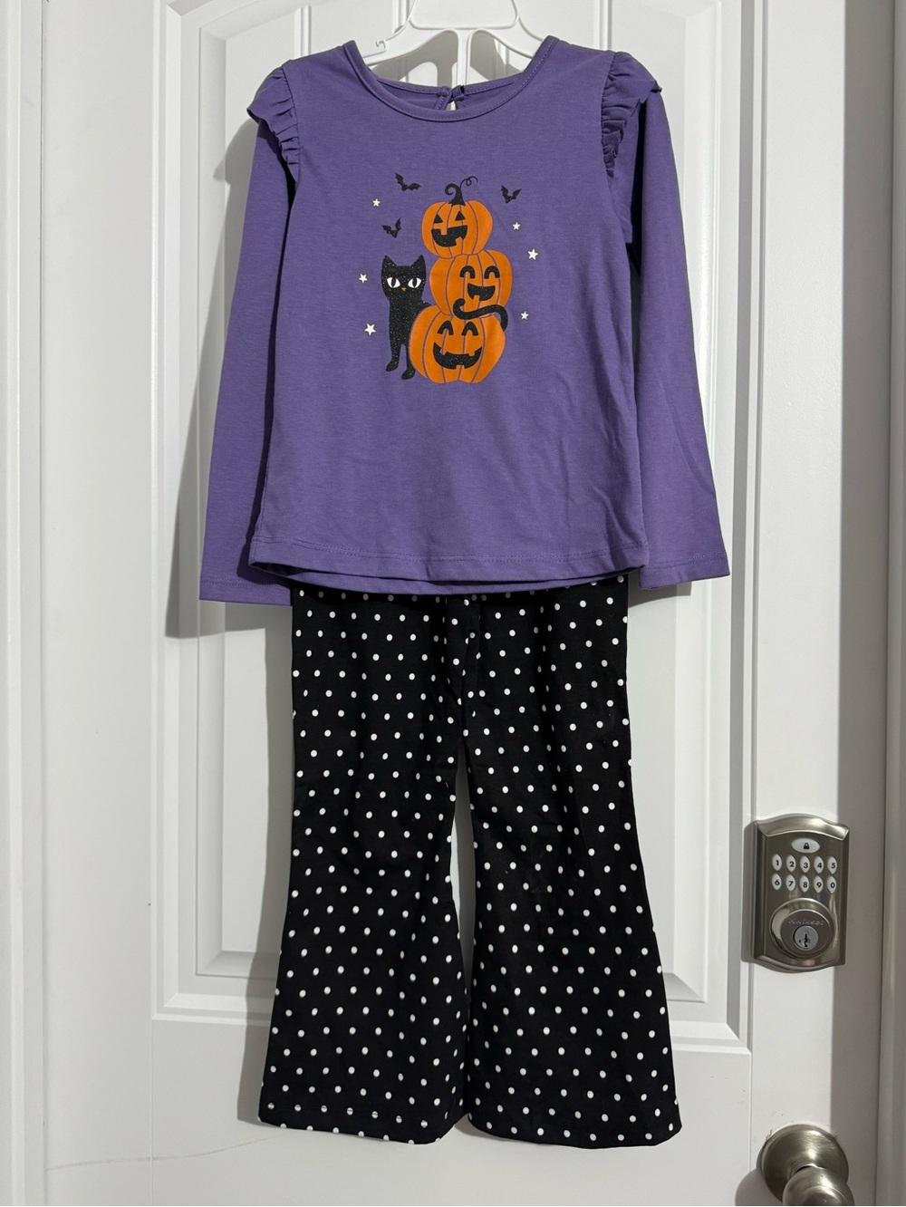 Cute Planet Cotton girls size 5 purple black Halloween outfit shirt pants new